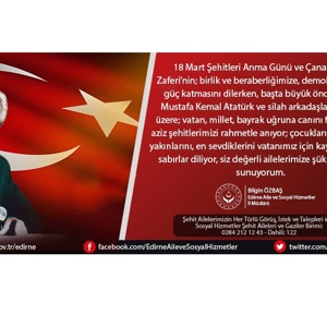 İl Müdürümüz Bilgin ÖZBAŞ’ın “18 Mart Şehitleri Anma Günü ve Çanakkale Zaferi’nin Yıl Dönümü” Mesajı - fotoğraf 1