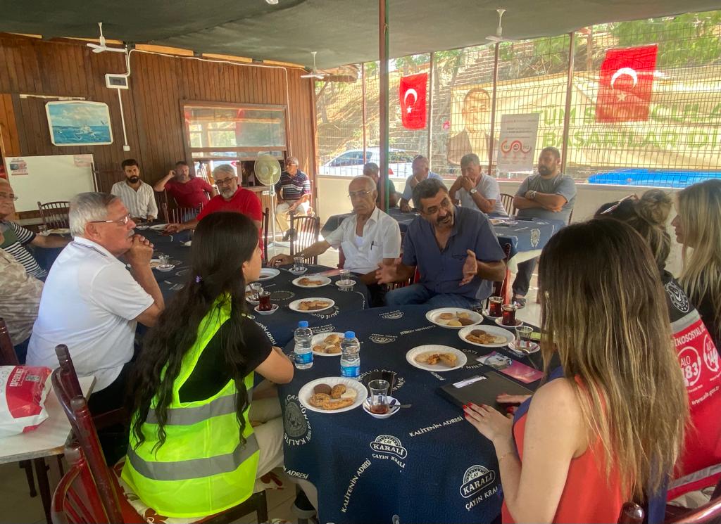 Toroslar SHM koordinasyonunda,İlçe Emniyet Müdürlüğü ve Toroslar Belediyesi'nin işbirliği ile kahvehanede bulunan erkek vatandaşlarımıza Çavuşlu ve Çağdaşkent Mahallelerinde "Kadına Yönelik Şiddetle Mücadele" kapsamında eğitim gerçekleştirildi.