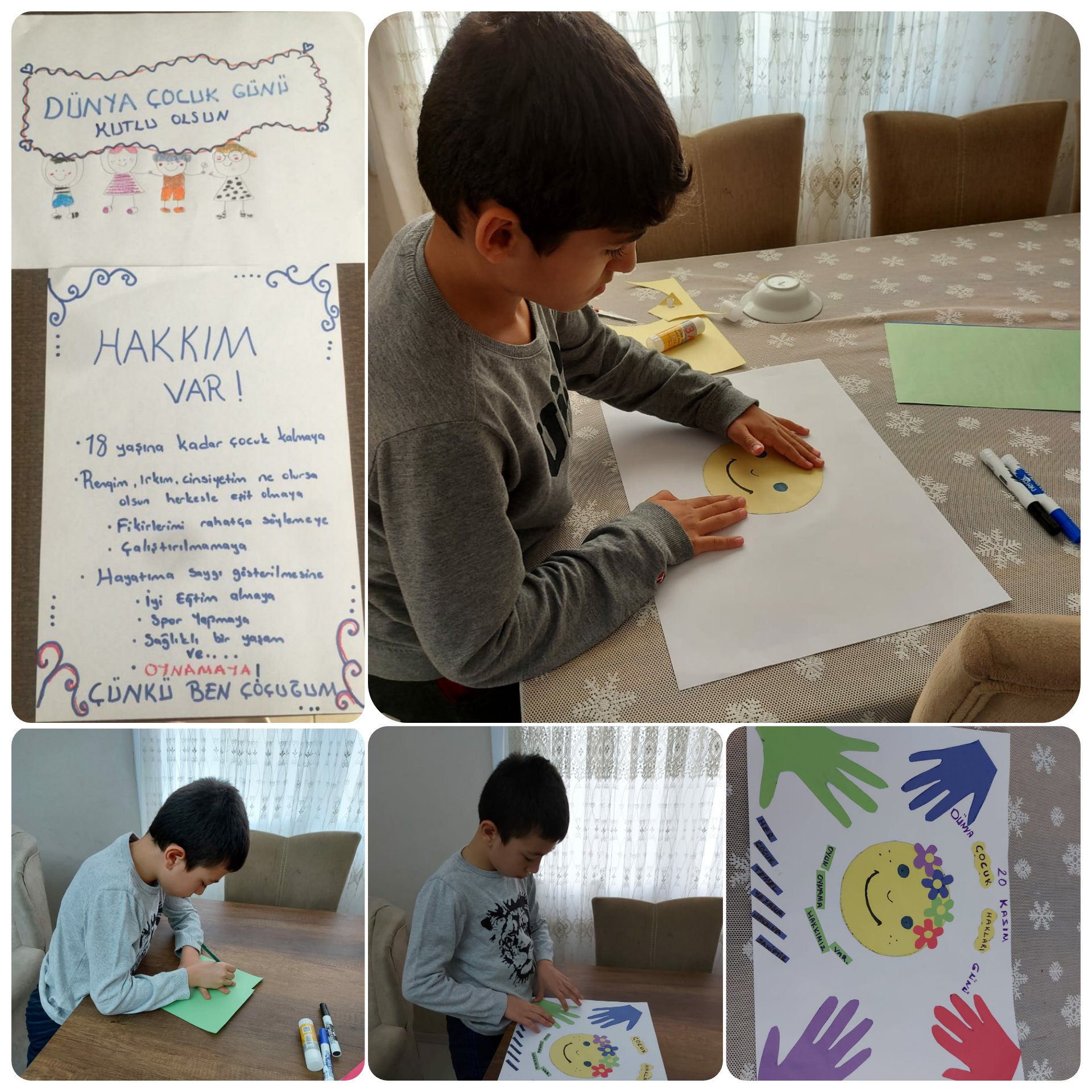 20 Kasım Dünya Çocuk Hakları Günü'nde çocuklarımızın yaptığı etkinlik çalışmalarından... Umudumuz Çocuklarımız ve haklarını biliyorlar.😊