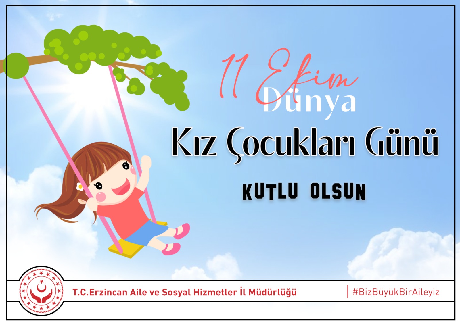  İl Müdürümüz Serdar Demirci’nin “11 Ekim Dünya Kız Çocukları Günü “ mesajı      
