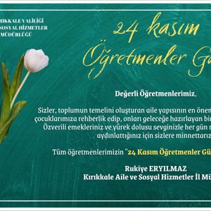 İl Müdürümüz Rukiye ERYILMAZ'ın 24 Kasım Öğretmenler Günü Mesajı - fotoğraf 1