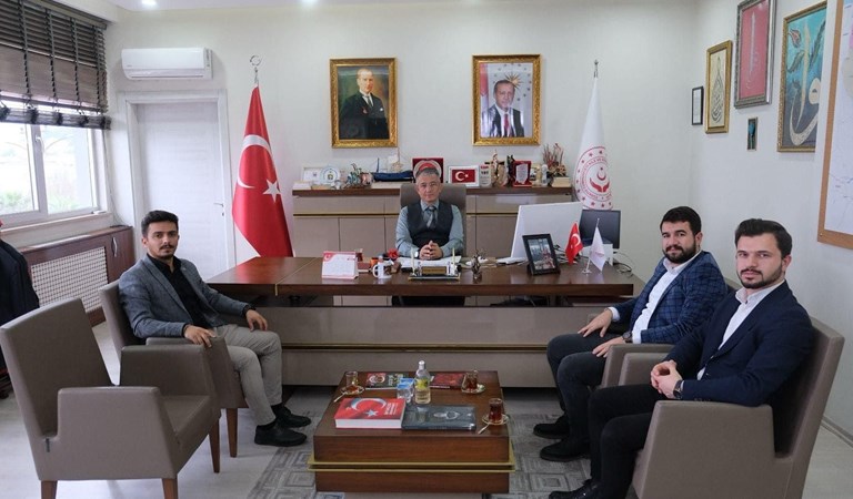 Tügva İl Başkanı Mümtaz Aydin  Esat AYYILDIZ ve İsmail Muhammed Aydın il müdürümüz Mustafa MODAOĞLU'nu ziyaret ettiler