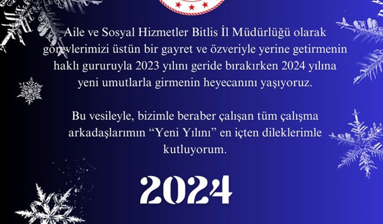 İl Müdürümüz Vefa Akdoğan'ın yeni yıl mesajı 
