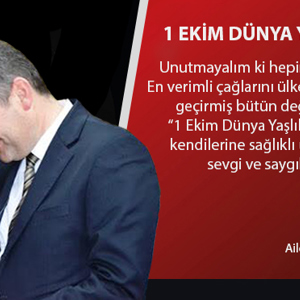 İl Müdürümüz Bilgin ÖZBAŞ’ın “1 Ekim Dünya Yaşlılar Günü” Mesajı - 2019 - fotoğraf 1