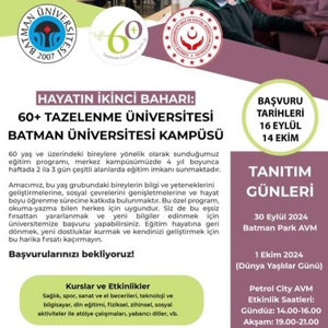 Bakanlığımız ve Batman Üniversitesi arasında imzalanan 60+ Tazelenme Üniversitesi protokolü kapsamında 1 Ekim Dünya Yaşlılar Gününde Petrol City AVM’de etkinlikler  - fotoğraf 1