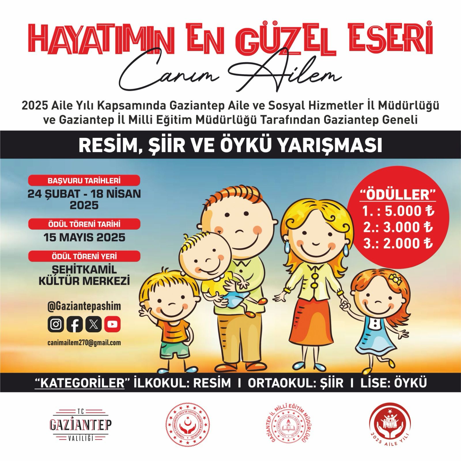 "Hayatımın En Güzel Eseri Canım Ailem" Resim, Şiir ve Öykü Yarışması