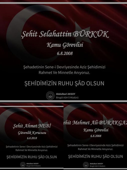 Sene_i devriyelerinde şehitlerimizi rahmet ve minnet ile yad ediyoruz. Ruhları şad mekanları cennet olsun. 