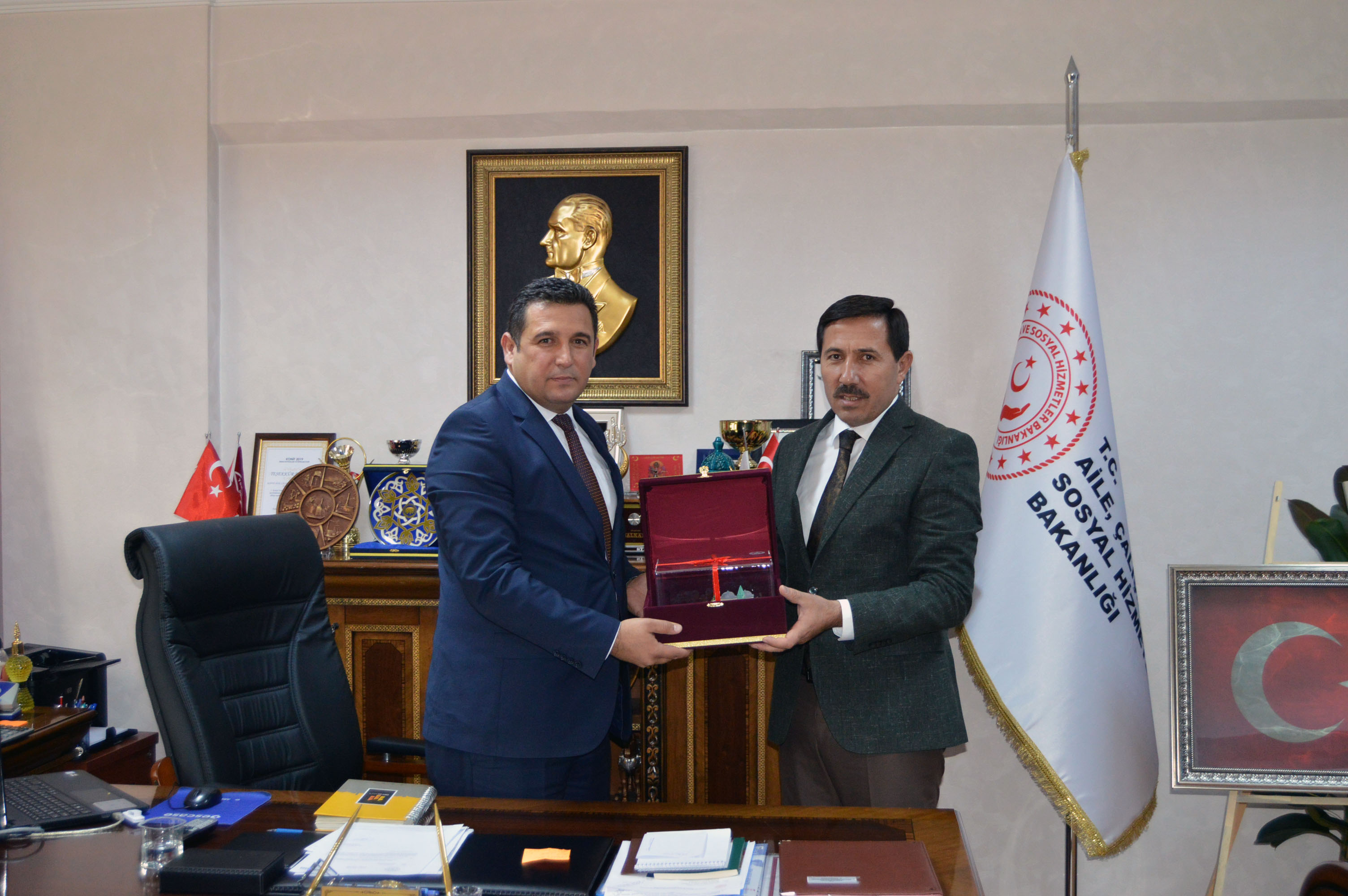 Karatay Belediye Başkanı Hasan Kılca İl Müdürümüz İbrahim AKYÜZ'ü Ziyaret Etti