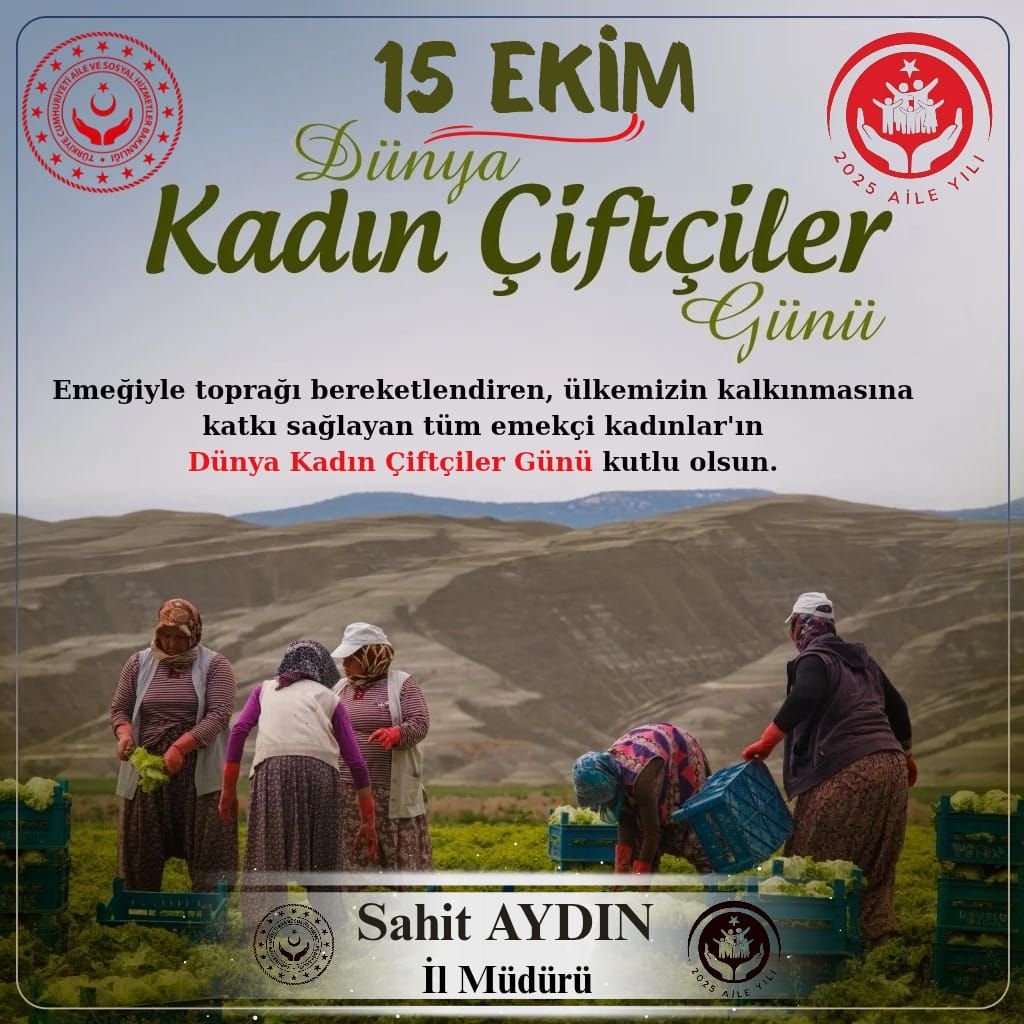 15 Ekim Dünya Kadın Çiftçiler Günü.