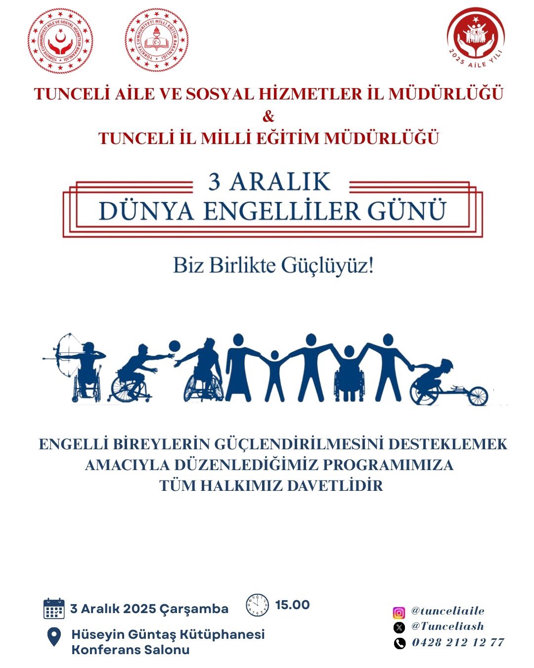 3 Aralık Dünya Engelliler Günü Özel Programımıza Davetlisiniz!