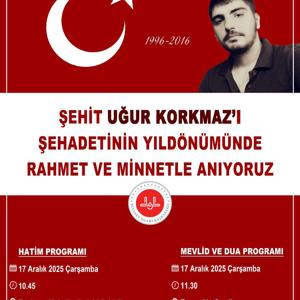 Şehidimiz Uğur Korkmaz Şehadetinin Yıl Dönümünde Rahmet ve Minnetle Anıldı - fotoğraf 1