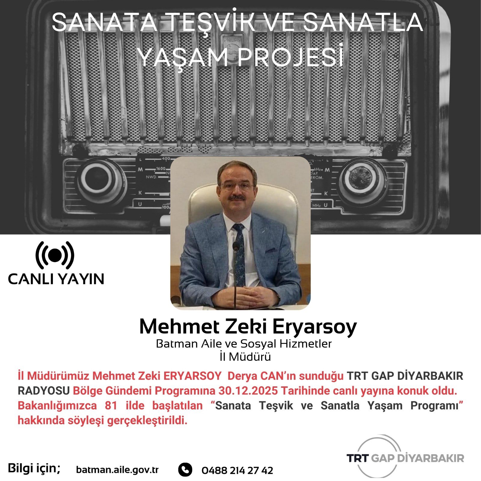 “Sanata Teşvik ve Sanatla Yasam Proğramı” hakkında söyleşi 