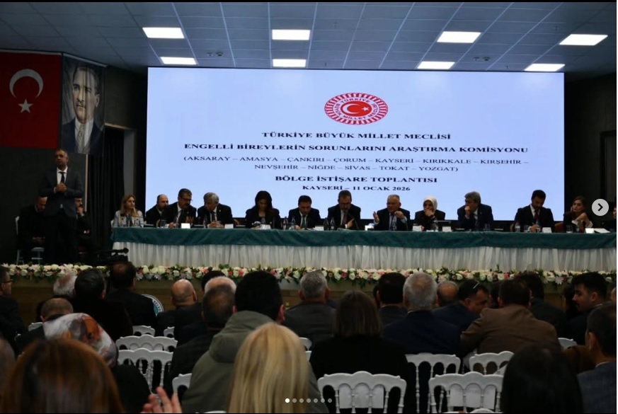 TBMM Engelli Bireylerin Sorunlarını Araştırma Komisyonu BöIge İstişare Toplantısı, Kayseri Valiliği başkanlığında Kayseri Aile ve Sosyal Hizmetler İl Müdürlüğü ev sahiplendiğinde gerçekleştirildi.