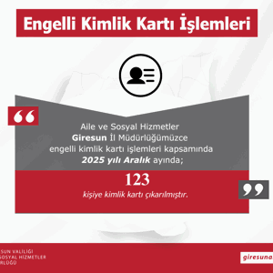 Giresun Aile ve Sosyal Hizmetler İl Müdürlüğü olarak Bakanlığımız hizmetleri ilimizdeki Aralık Ayı Verileri; - fotoğraf 10