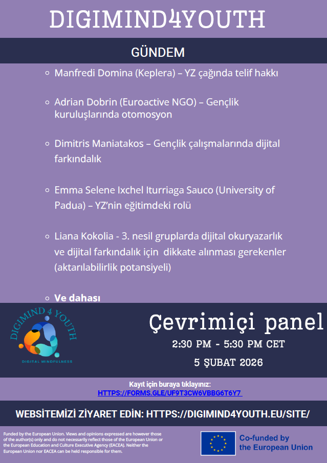 DIGIMIND4YOUTH Projesi Final Çevrimiçi Panel ile Tamamlanıyor