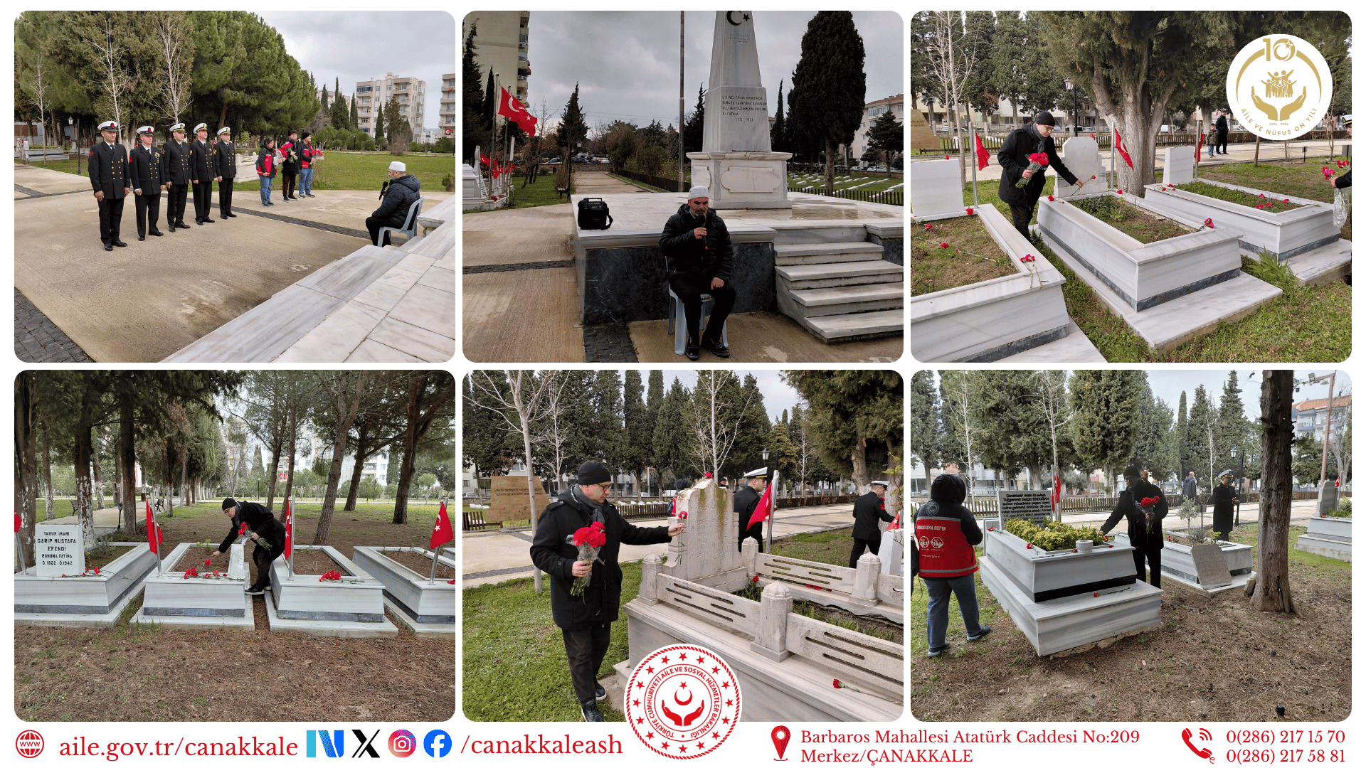 Çanakkale Sosyal Hizmet Merkezi Müdürlüğümüz, Şehitleri Anma Programına Katılım Sağladı