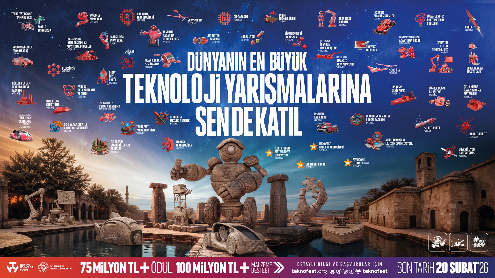 Dünyanın En Büyük Havacılık, Uzay ve Teknoloji Festivali TEKNOFEST 2026 İçin Geri Sayım Başladı