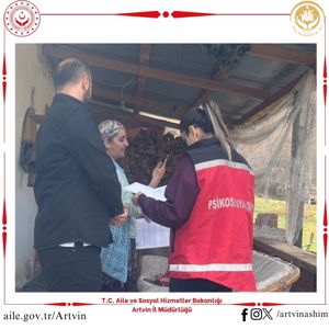 Artvin Sosyal Hizmet Merkezi personellerimiz, evde bakım hizmeti kapsamında inceleme ve denetim ziyaretinde bulunuldu. - fotoğraf 1