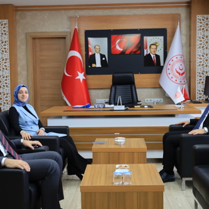 Aile Ve Sosyal Hizmetler İl Müdürlüğümüzü Ziyaret Eden Vali Yardımcılarımız Sayın Rümeysa Sena Kurt Ve Sayın Nurullah Kaya, İl Müdürümüz Sayın Abdulhalim Ünalan’dan Kurumumuzun Çalışmaları Hakkında Bilgi Aldılar. - fotoğraf 1