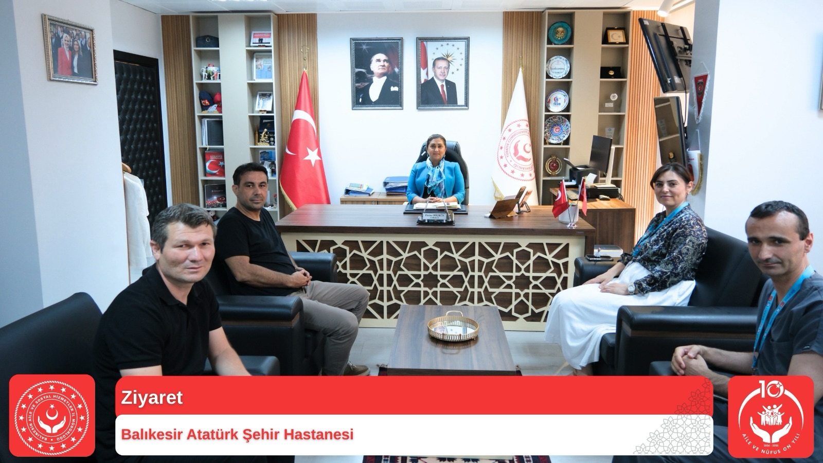 İl Müdürümüz Sayın Emine BÖÇKÜN, Sağlık Çalışanlarını Makamında Ağırladı