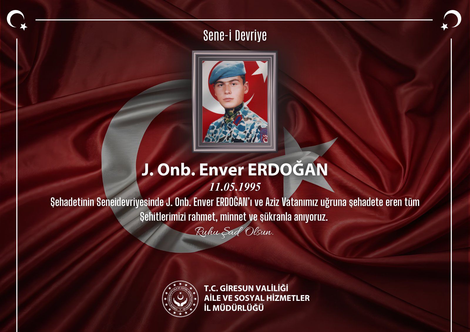 Kahraman Şehidimiz J. Onb. ENVER ERDOĞAN’ı Saygı, Rahmet ve Minnetle Anıyoruz