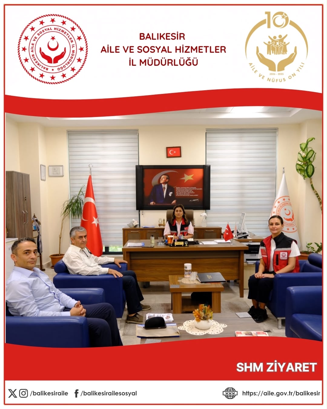 İl Müdürümüz Sayın Emine BÖÇKÜN’den Edremit Sosyal Hizmet Merkezi Müdürlüğümüze Ziyaret