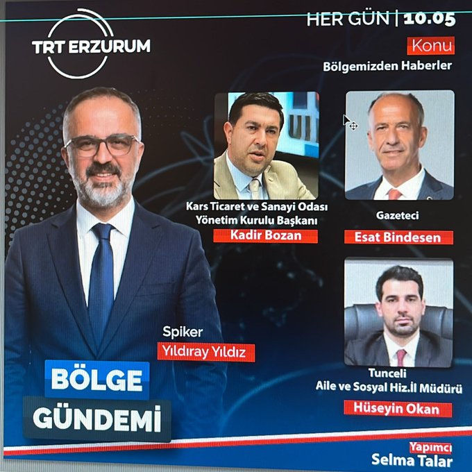 İl Müdürümüz Sayın Hüseyin Okan,  TRT Erzurum Radyosu'nda Yayınlanacak Bölge Gündemi Programına Konuk Olacaktır