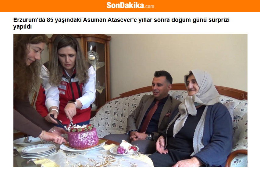 85 yaşındaki Asuman Atasever’e pastalı bir sürpriz yaptık.