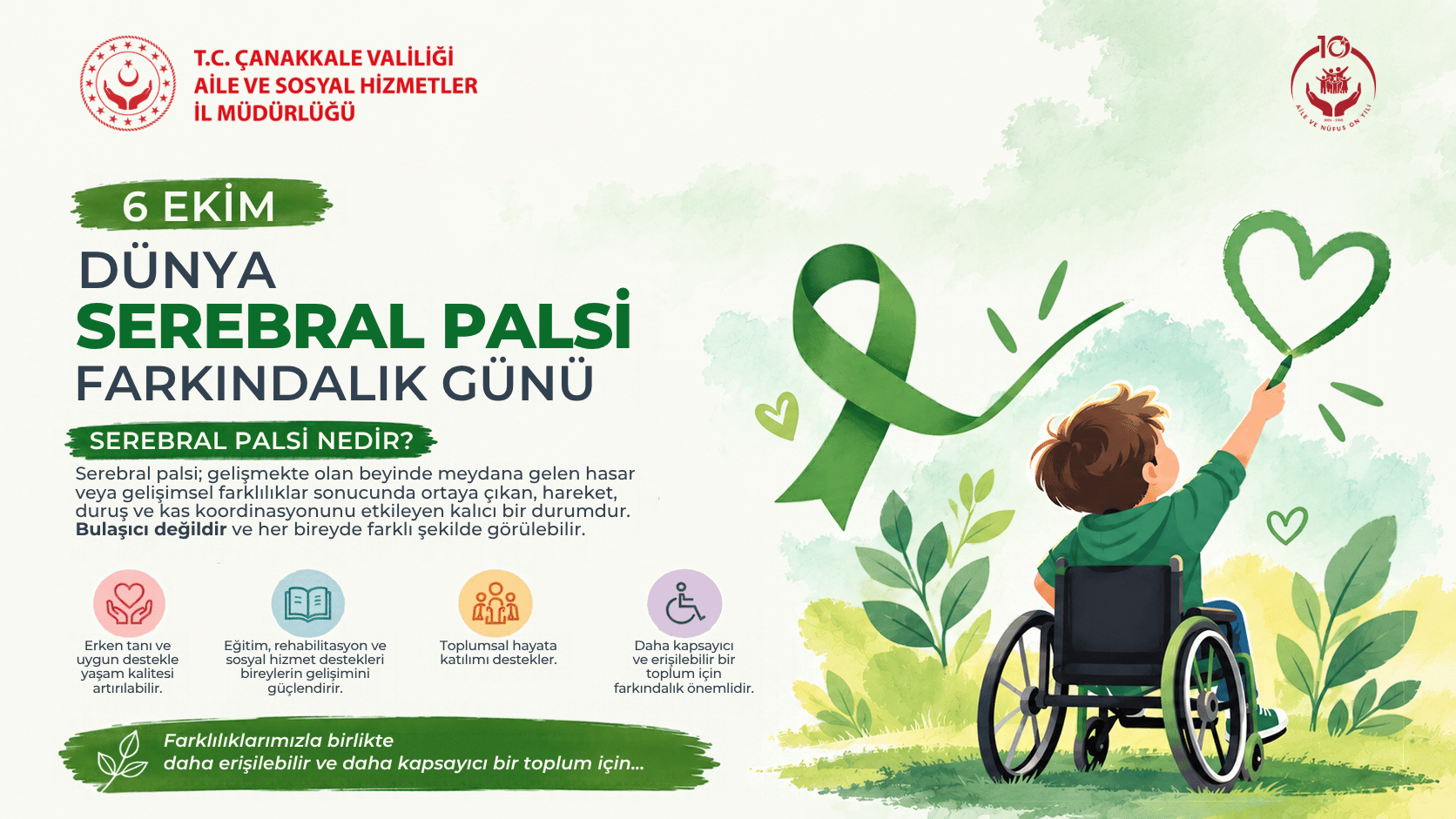 💚 6 Ekim Dünya Serebral Palsi Farkındalık Günü
