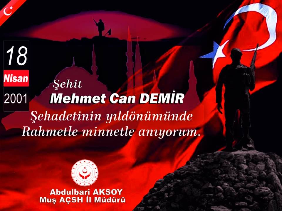 Şehidimizin Şehadetinin yıldönümünde rahmetle minnetle anıyorum