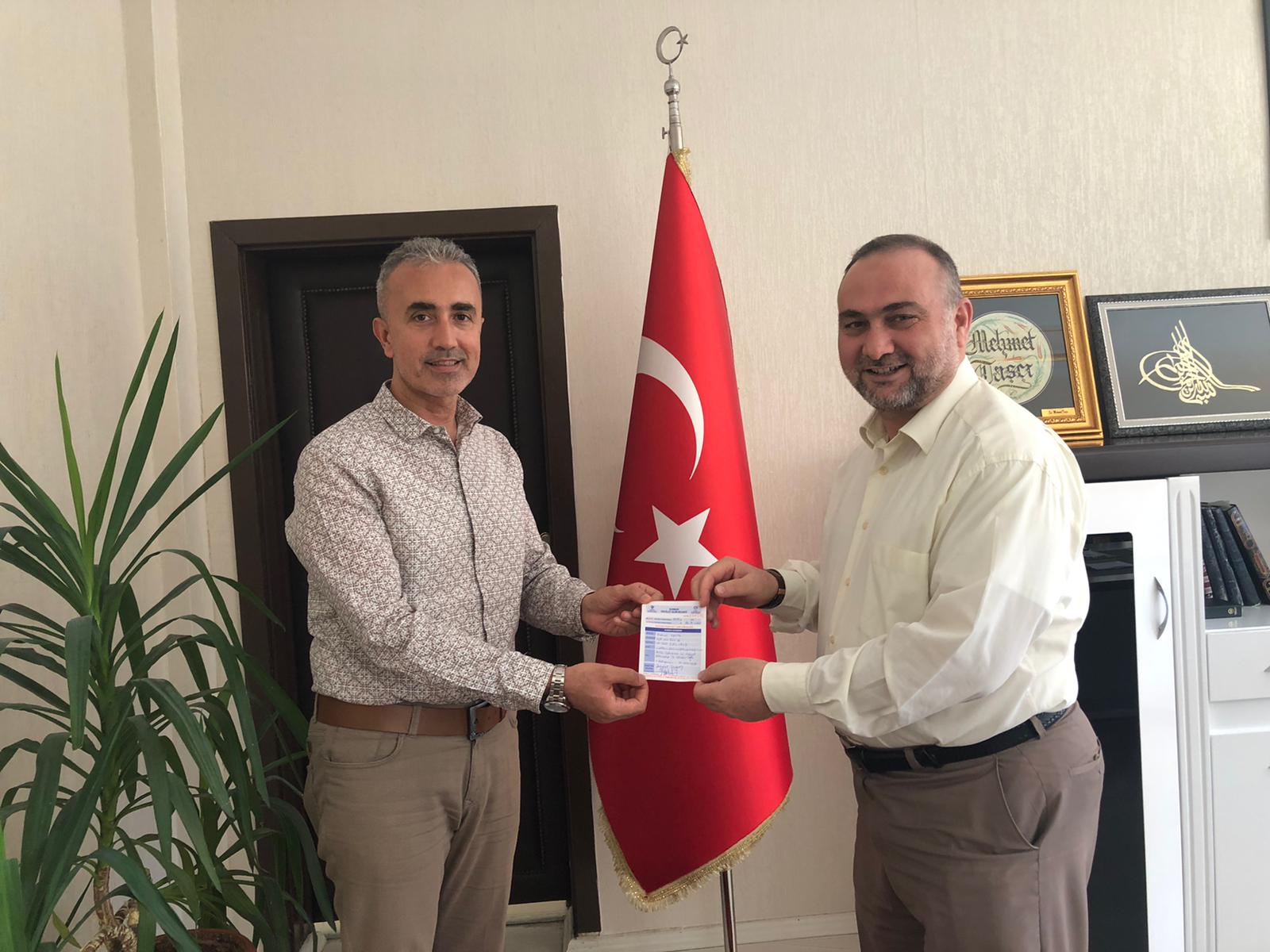 İl Müdürümüz Sayın Fehmi ÇELİK, Vekâlet Yoluyla Kurban Kesim Kampanyasına Bağışta Bulundu