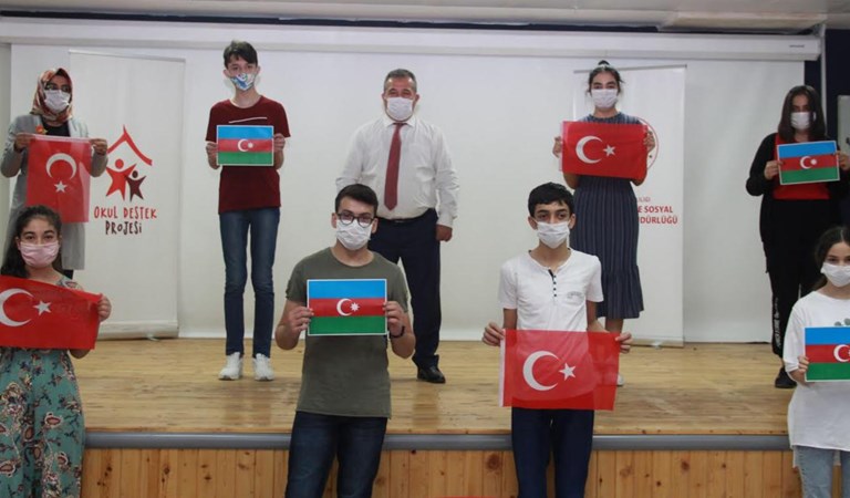 Osmaniye Okul Destek Projesi Öğrencilerimizden Azerbaycanlı Kardeşlerine Destek
