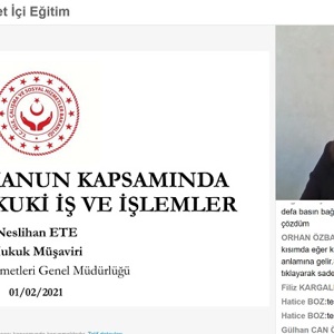 Genel Müdürlüğümüz Tarafından Eğitim ve Yayın Dairesi Başkanlığı İşbirliği ile Bakanlığımız AÇSH İl Müdürlükleri Emrinde Görevli Avukatlarımıza Yönelik “Hizmet İçi Eğitim Programı” Düzenlenmiştir.  - fotoğraf 2
