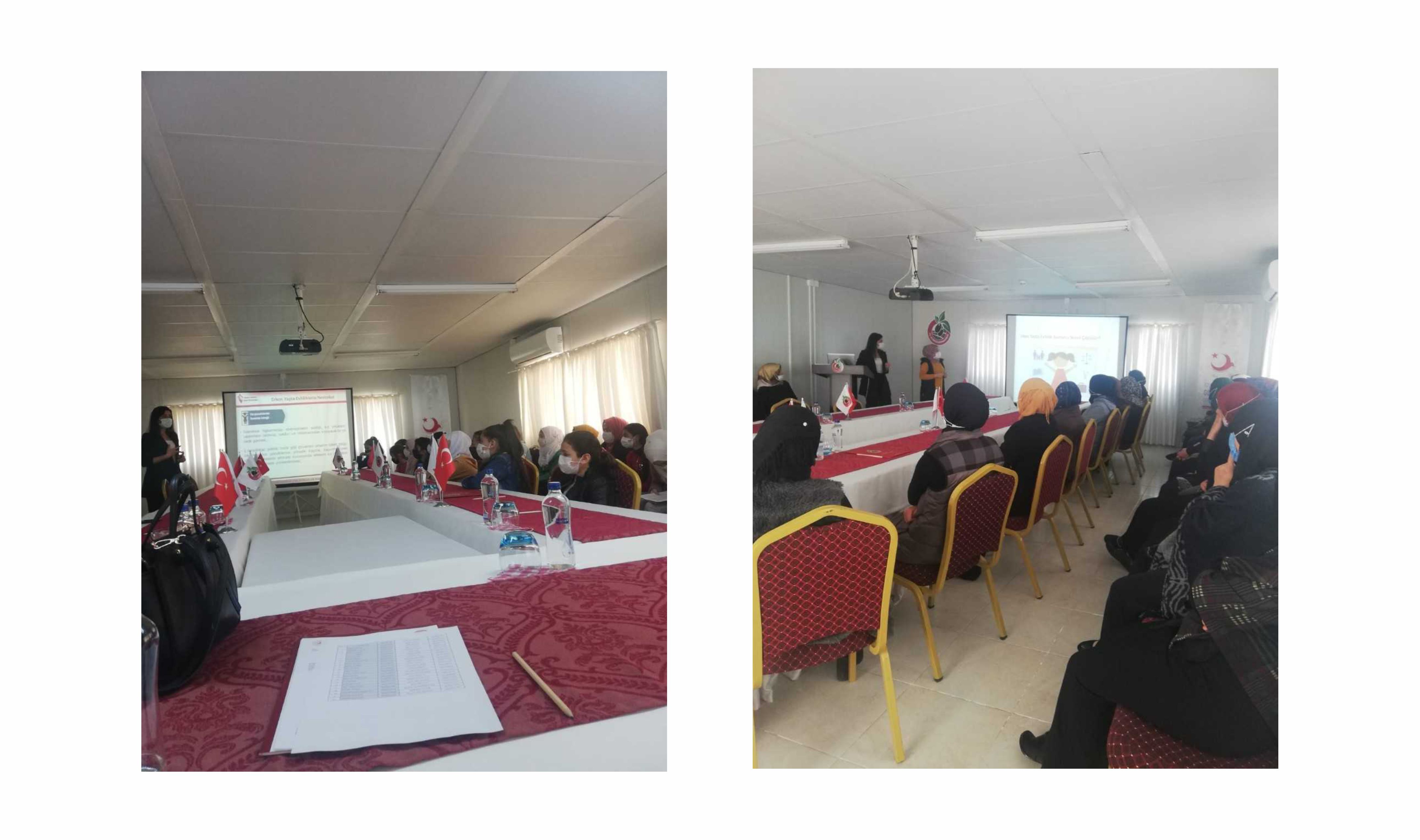 Altınözü Boynuyoğun Barınma Merkezinde ”Kadına Yönelik Şiddetle Mücadele,  Erken Yaşta Evlilik ve Toplumsal Cinsiyet Eşitsizliği" Konularında Seminer Verildi.