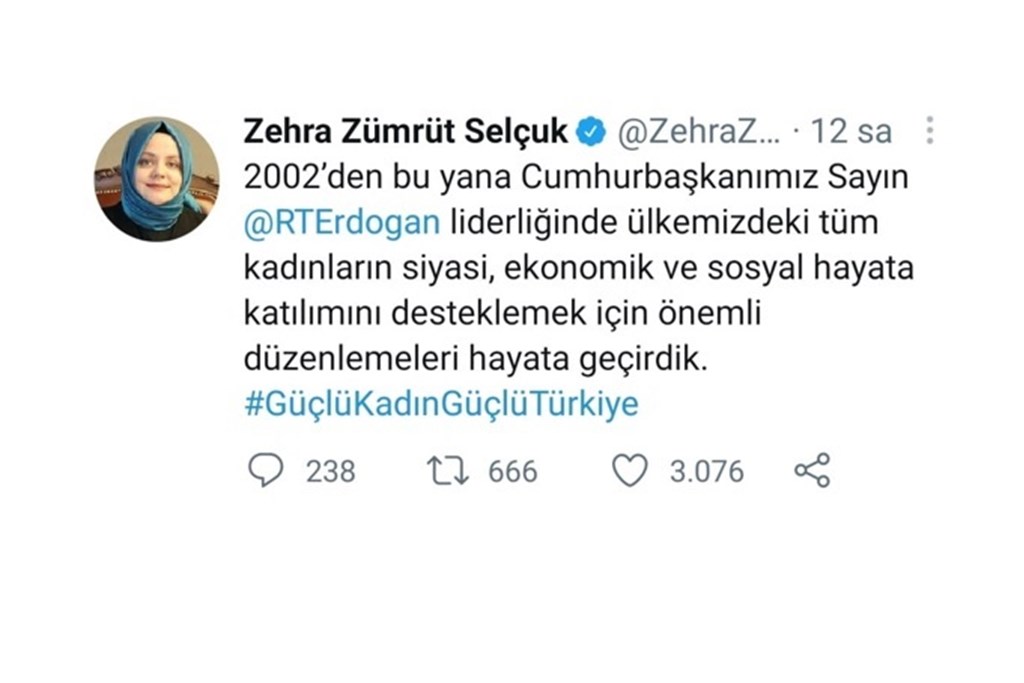 Sayın Bakanımız: "Kadın Haklarının Teminatı, Anayasamız Başta Olmak Üzere, İç Mevzuatımızdaki Mevcut Düzenlemelerdir"