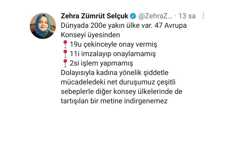 Bakan Selçuk:"Kadına Yönelik Şiddetle Mücadeledeki Net Duruşumuz Çeşitli Sebeplerle Diğer Konsey Ülkelerinde De Tartışılan Bir Metine İndirgenemez"