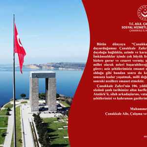 İl Müdürümüz Muhammet MERMER’in “ 18 Mart Şehitleri Anma Günü ve Çanakkale Deniz Zaferi’nin 106. Yıl Dönümü’’ Mesajı - fotoğraf 1