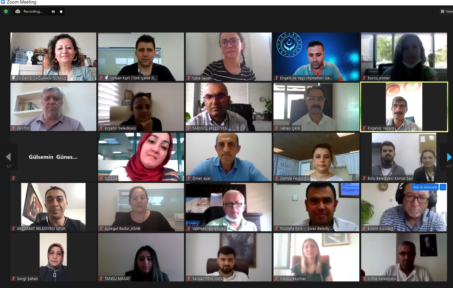 Çevrimiçi Erişilebilirlik Atölyeleri: Belediye Engelli Hizmetleri Birimleri Toplantısı Yapıldı