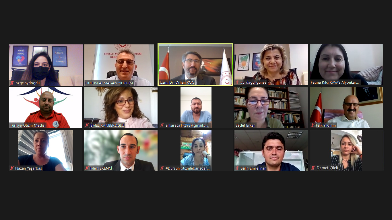 Türkiye Otizm Meclisi’nin Yeni Yönetim Kurulu İle Genel Müdürlüğümüz Arasında Çevrim İçi Toplantı Düzenlendi
