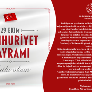İl Müdürümüz Muhammet MERMER’in “29 Ekim Cumhuriyet Bayramı’’ Mesajı - fotoğraf 1
