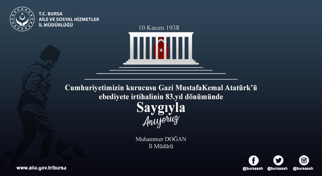 İl Müdürümüz Muhammer DOĞAN’ın 10 Kasım Mesajı