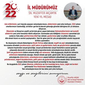 İl Müdürümüz Sn. Muzaffer AKÇAM'ın Yeni Yıl Mesajı - fotoğraf 1