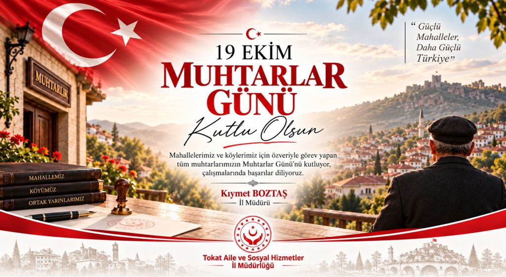 İl Müdürümüz Kıymet BOZTAŞ'ın 19 Ekim Muhtarlar Günü Mesajı